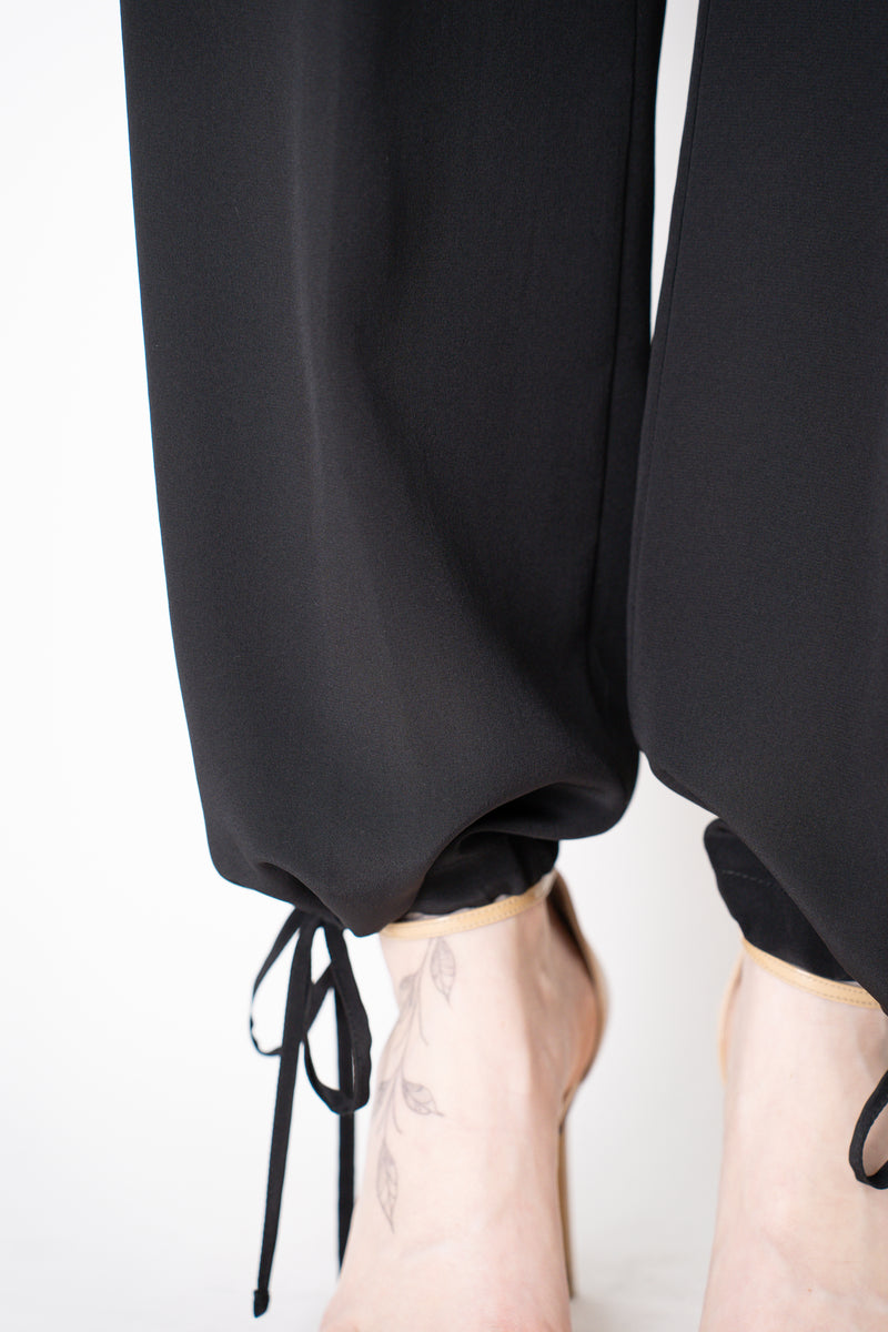 Erika Cavallini Silk Crepe Cargo Trousers in Black Vancouver. Shop Online or in Store.