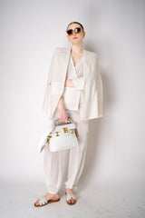 Erika Cavallini Silk Crepe Cargo Trousers in White Vancouver. Shop Online or in Store.