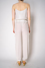 Erika Cavallini Silk Crepe Cargo Trousers in White Vancouver. Shop Online or in Store.