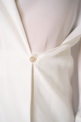 Erika Cavallini Silk Crepe Layered Wrap Blouse in White Vancouver. Shop Online or in Store.