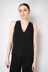 Erika Cavallini Silk Crepe Tank Blouse in Black Vancouver. Shop Online or in Store.