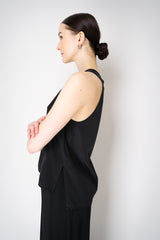 Erika Cavallini Silk Crepe Tank Blouse in Black Vancouver. Shop Online or in Store.