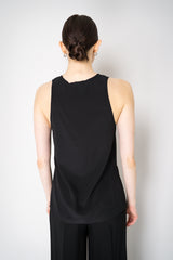 Erika Cavallini Silk Crepe Tank Blouse in Black Vancouver. Shop Online or in Store.