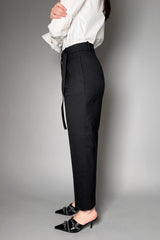 Fabiana Filippi Cropped Wool Trousers With Brilliant Belt in Black