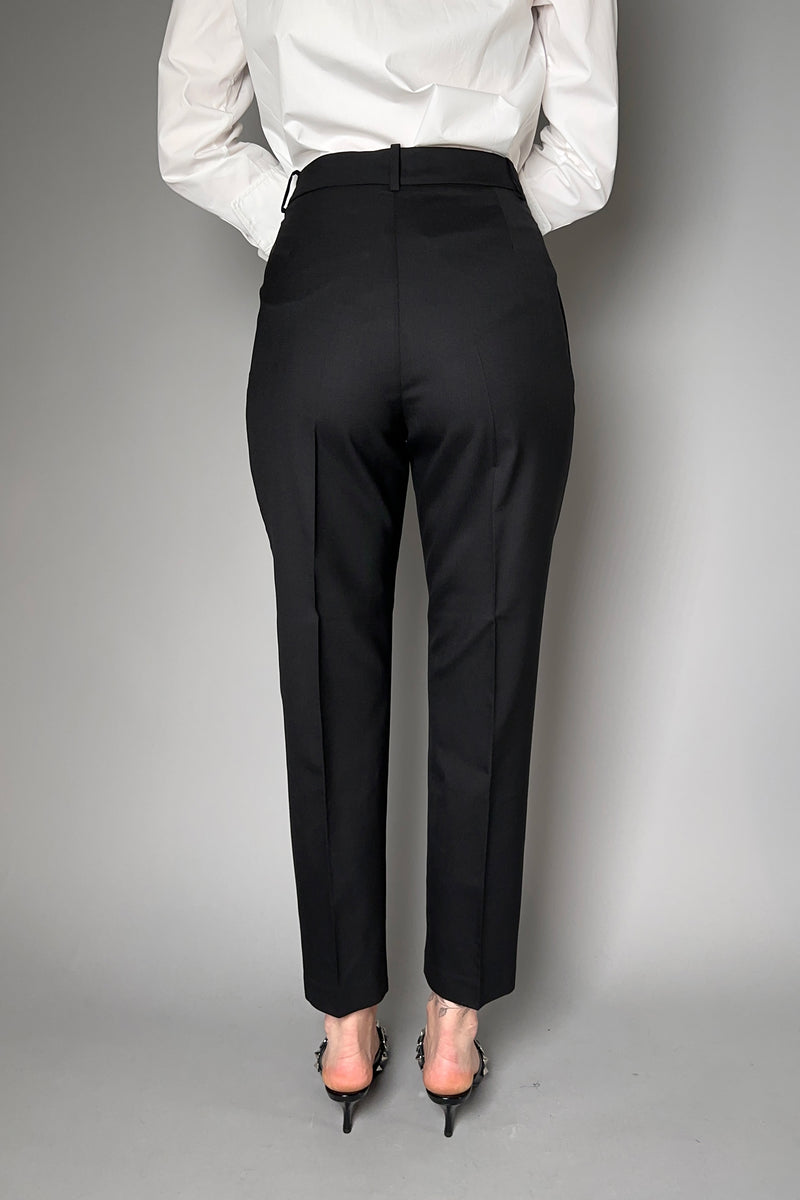 Fabiana Filippi Cropped Wool Trousers With Brilliant Belt in Black