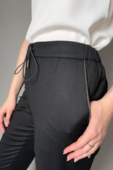 Fabiana Filippi Jogger Style Flannel Trousers in Black Vancouver. Shop Online or in Store.