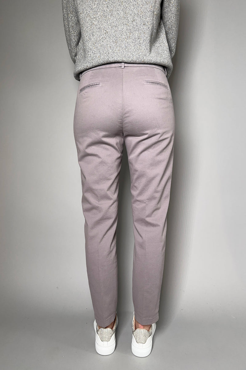 Fabiana Filippi Cropped Cotton Stretch Pants Grey-Lavender