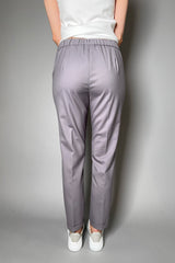 Fabiana Filippi Light Wool Jogger Pants With Brilliant Detail in Grey-Lavender