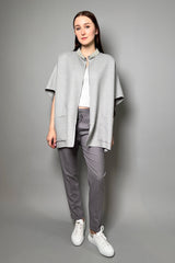 Fabiana Filippi Light Wool Jogger Pants With Brilliant Detail in Grey-Lavender