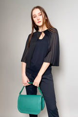 Fabiana Filippi Leather Shoulder Bag with Brilliant Chain in Pine