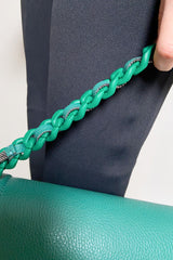 Fabiana Filippi Leather Shoulder Bag with Brilliant Chain in Pine