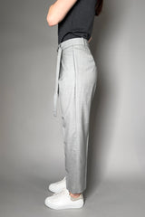 Fabiana Filippi Cropped Wool Trousers With Brilliant Belt in Heather Grey