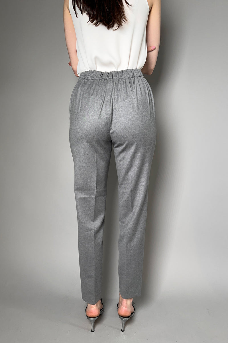 Fabiana Filippi Jogger Style Flannel Trousers in Heather Grey