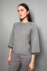 Fabiana Filippi Cashmere Sweater with Sparkly Lurex Specks in Grey Melange
