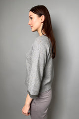 Fabiana Filippi Cashmere Sweater with Sparkly Lurex Specks in Grey Melange