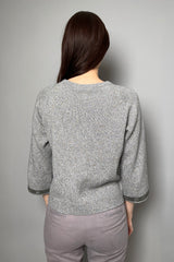 Fabiana Filippi Cashmere Sweater with Sparkly Lurex Specks in Grey Melange
