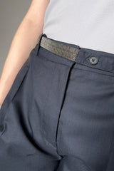 Fabiana Filippi Cropped Wool Trousers With Brilliant Belt in Navy Vancouver. Shop Online or in Store.