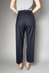 Fabiana Filippi Cropped Wool Trousers With Brilliant Belt in Navy Vancouver. Shop Online or in Store.