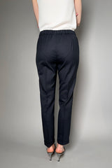Fabiana Filippi Jogger Style Wool Trousers in Midnight Navy Vancouver. Shop Online or in Store.