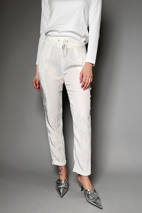 Fabiana Filippi Crushed Velvet Joggers in Cream Vancouver. Shop Online or in Store.