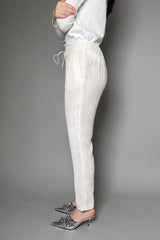Fabiana Filippi Crushed Velvet Joggers in Cream Vancouver. Shop Online or in Store.