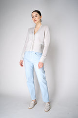 Fabiana Filippi 100% Cashmere Cardigan with Brilliant Beading in Chalk White Vancouver. Shop Online or in Store.