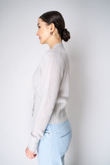 Fabiana Filippi 100% Cashmere Cardigan with Brilliant Beading in Chalk White Vancouver. Shop Online or in Store.