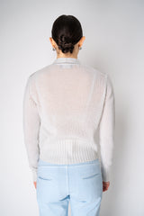 Fabiana Filippi 100% Cashmere Cardigan with Brilliant Beading in Chalk White Vancouver. Shop Online or in Store.