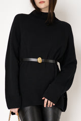 Fabiana Filippi 100% Leather Gold Nugget Buckle in Black Vancouver. Shop Online or in Store.