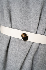Fabiana Filippi 100% Leather Gold Twist Lock Buckle in Ivory Vancouver. Shop Online or in Store.