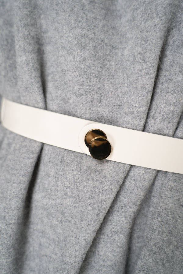 Fabiana Filippi 100% Leather Gold Twist Lock Buckle in Ivory Vancouver. Shop Online or in Store.