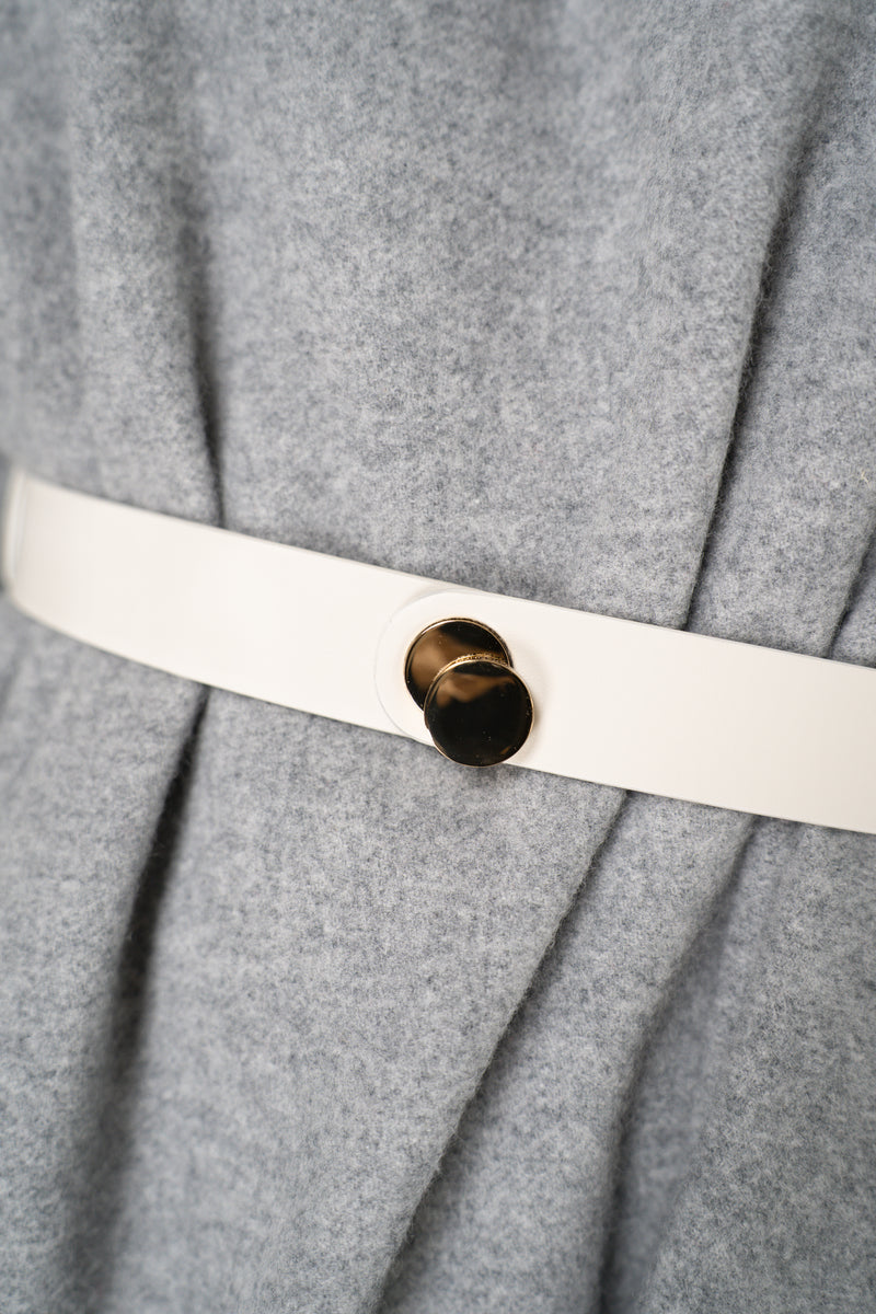 Fabiana Filippi 100% Leather Gold Twist Lock Buckle in Ivory Vancouver. Shop Online or in Store.