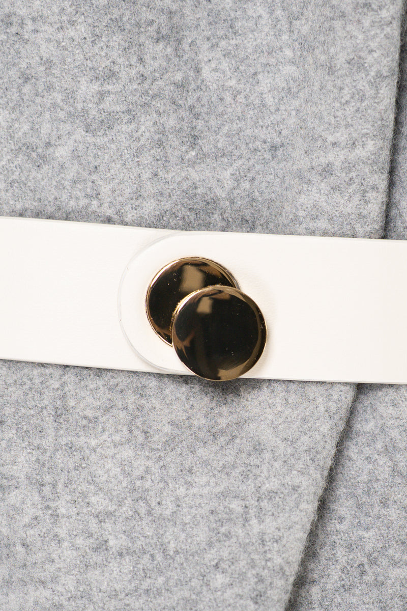 Fabiana Filippi 100% Leather Gold Twist Lock Buckle in Ivory Vancouver. Shop Online or in Store.