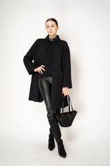 Fabiana Filippi Cashmere Blend Embellished Neckline Knit Mockneck Top in Black Vancouver. Shop Online or in Store.
