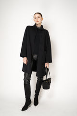 Fabiana Filippi Cashmere Blend Embellished Neckline Knit Mockneck Top in Black Vancouver. Shop Online or in Store.