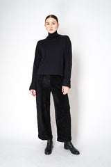 Fabiana Filippi Cashmere Blend Knitted Sweater with Up-Turned Sequined Cuffs in Black Vancouver. Shop Online or in Store.