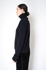 Fabiana Filippi Cashmere Blend Knitted Sweater with Up-Turned Sequined Cuffs in Black Vancouver. Shop Online or in Store.