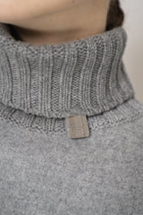 Fabiana Filippi Cashmere Blend Turtleneck Poncho in Grey Vancouver. Shop Online or in Store.