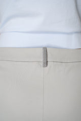 Fabiana Filippi Cotton Slim Trousers With Filo Diamante Detail in Clay Vancouver. Shop Online or in Store