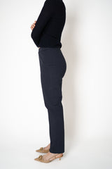 Fabiana Filippi Cotton Slim Trousers With Filo Diamante Detail in Navy Vancouver. Shop Online or in Store