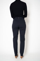 Fabiana Filippi Cotton Slim Trousers With Filo Diamante Detail in Navy Vancouver. Shop Online or in Store