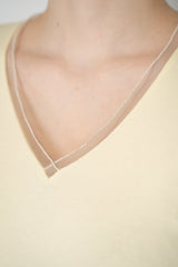 Fabiana Filippi Cotton Stretch V-neck Top in Pastel Yellow Vancouver. Shop Online or in Store.