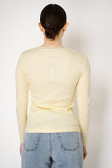 Fabiana Filippi Cotton Stretch V-neck Top in Pastel Yellow Vancouver. Shop Online or in Store.