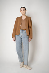 Fabiana Filippi Cotton Stretch V-neck Top in Sienna Vancouver. Shop Online or in Store.