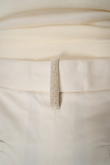 Fabiana Filippi Cotton Twill Tapered Trousers in Off-White Vancouver. Shop Online or in Store.