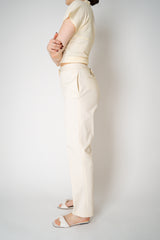 Fabiana Filippi Cotton Twill Tapered Trousers in Off-White Vancouver. Shop Online or in Store.