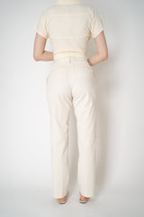 Fabiana Filippi Cotton Twill Tapered Trousers in Off-White Vancouver. Shop Online or in Store.