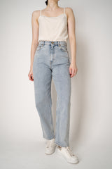 Fabiana Filippi Denim Barrel Fit Trousers in Light Blue Vancouver. Shop Online or in Store.
