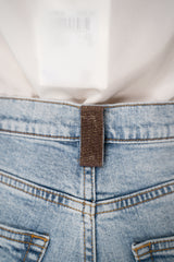 Fabiana Filippi Denim Barrel Fit Trousers in Light Blue Vancouver. Shop Online or in Store.