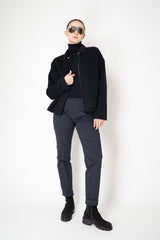 Fabiana Filippi Double Faced Loro Piana Shirt Jacket With Filo Diamante Cuffs in Navy Vancouver. Shop Online or in Store